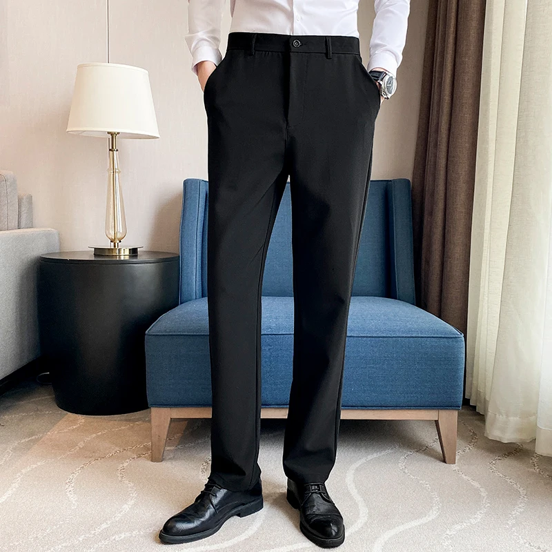

Slim Fit Casual Summer Thin Busin Men's Pants 2023 Spring Autumn Sle Long Trousers for Youth Pure Color Leisure Busin