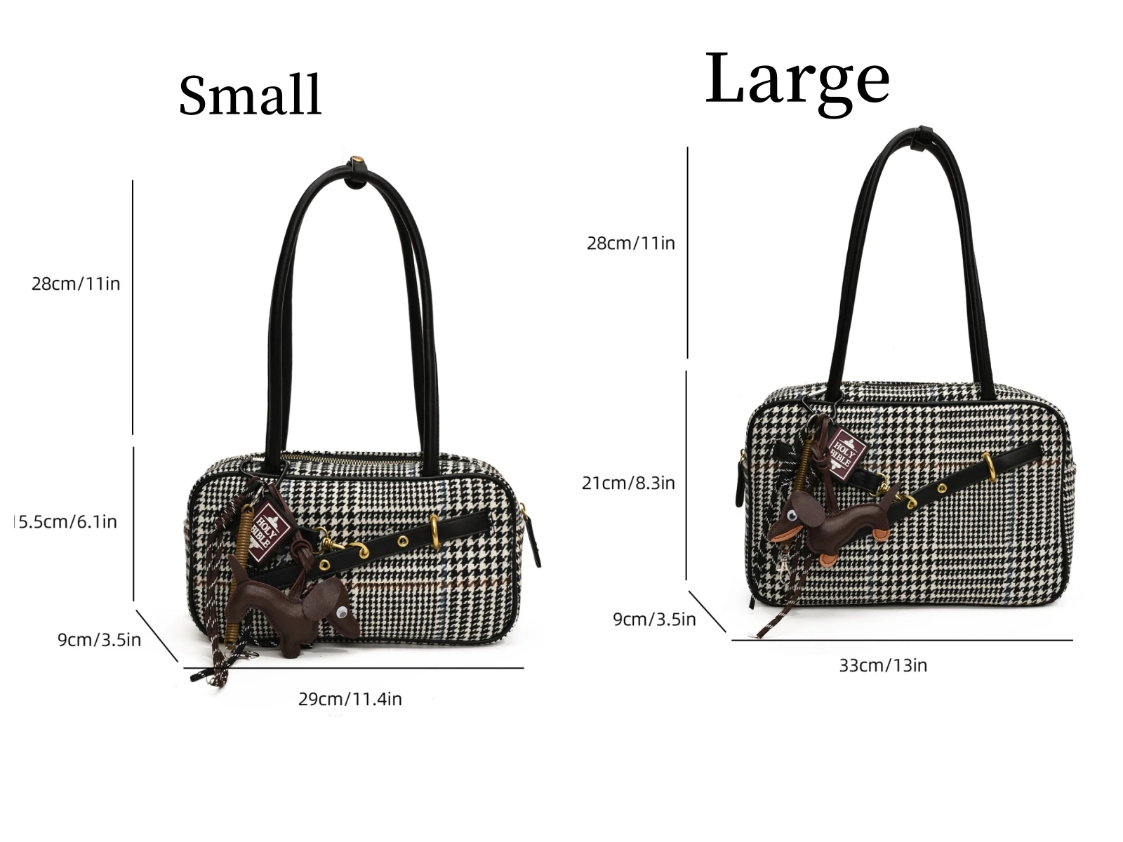 Vintage Houndstooth Flap Shoulder Bag for Women Handbag Purses 2025 New Brand Designer Totes Ladies Messenger Bags