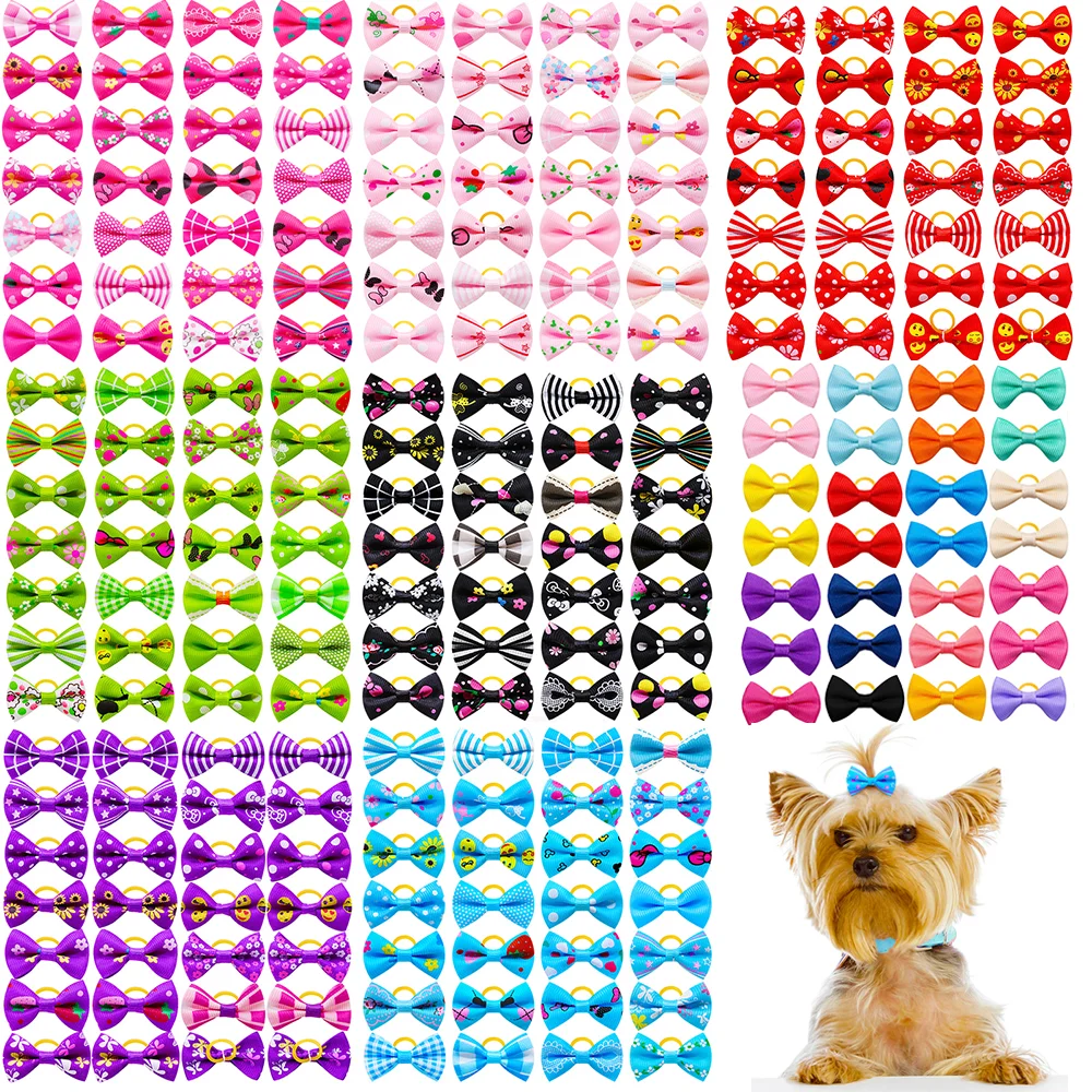 30PCS Pet Dog Cat Puppy Grooming Bows Pet Hair Accessories Decorate Hair for Small Dog Hair Rubber Band Dog Supplier