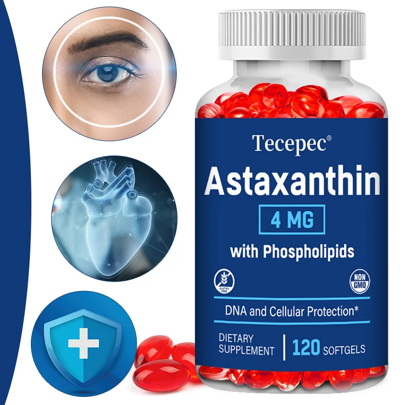 

Astaxanthin - Supports Eye, Heart, Joint and Skin Health, Boosts Metabolism, and Supports Immunity - 120 Capsules