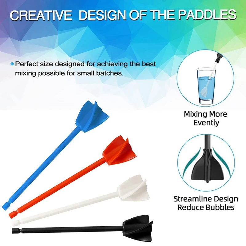 ABNO-Epoxy Resin Mixer Paddles - Paint Mixer & Epoxy Mixer For Drill Attachment, Reusable Paint Stirrer Drill Paddles