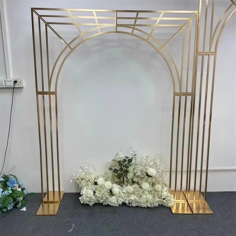 Banhado a ouro Linha Multi Bar Tela Arco, Frame do fundo, Decoração do casamento Suprimentos, Novo, 3Pcs