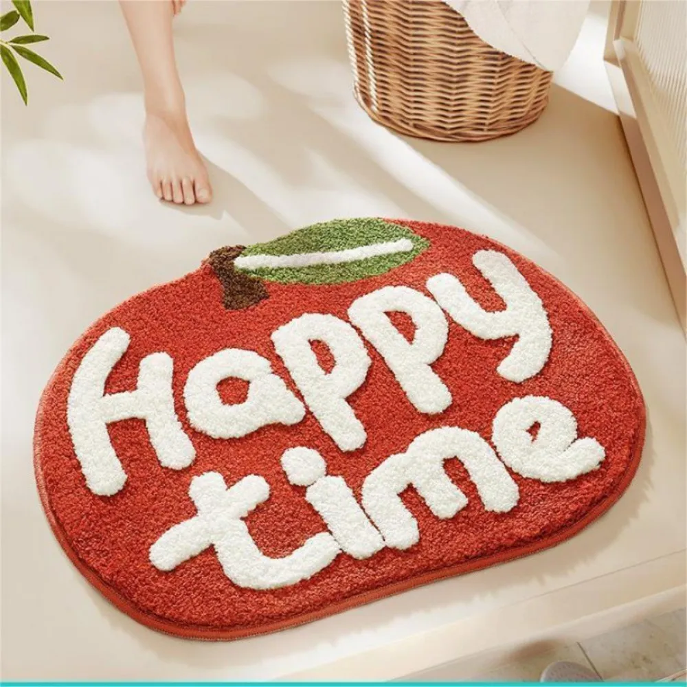 VIKAMA Strawberry Velvet Carpet Ins Wind Absorbent Anti-slip Bathroom Bedroom Cartoon Cute Home Decor Rug
