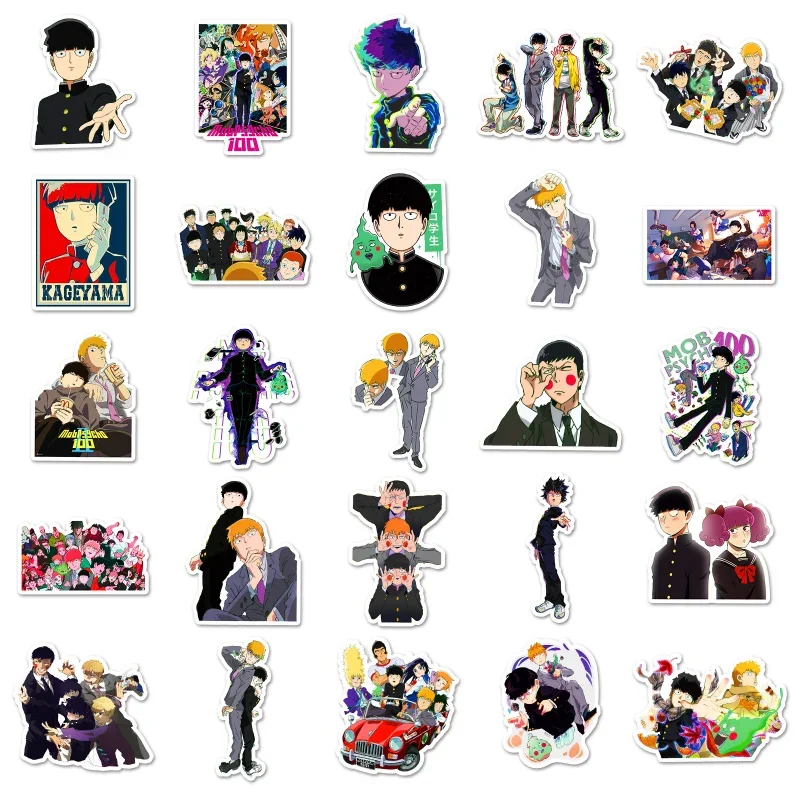 50/30/10PCS Mob Shigeo Kageyama Reigen Arata Popular Anime Peripheral StickersMobile Tablet Skateboard Decoration Waterproof