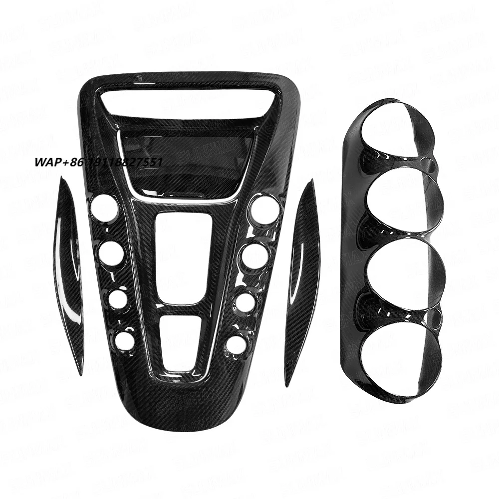 For  GT GTR GTS 2016-2018 Carbon Fiber Interior Dashboard Air Vent Center Console Panel Storage Cover Trim Kits
