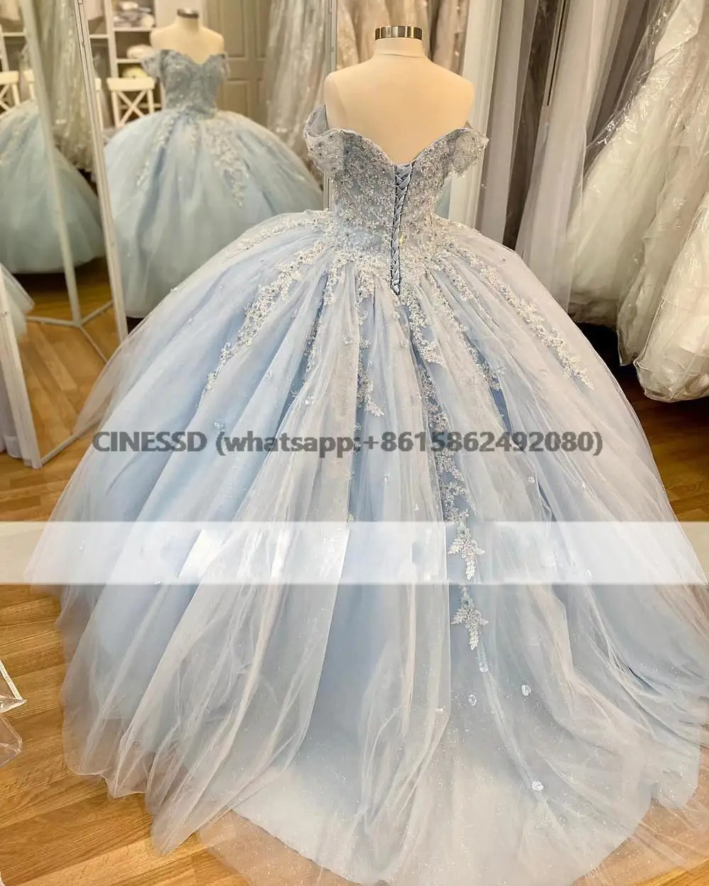 Hell himmelblau vestidos de xv años quince anera kleider spitzen applikation süß 15 mexikanische mädchen brithday tragen