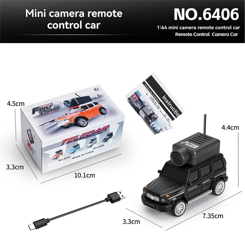 سيارة سباق TA-Mini بمقياس 1:64 RC سيارة 6406 FPV VTX 720P HD كاميرا App التحكم في الصور + فيديو + جيروسكوب مدمج VR 2.4G