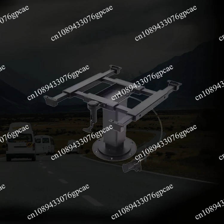 4-Way Swivel & Slide Pneumatic RV Table System - Industrial-Grade Lifting Column with 360° Rotating Base for Luxury Motorhomes