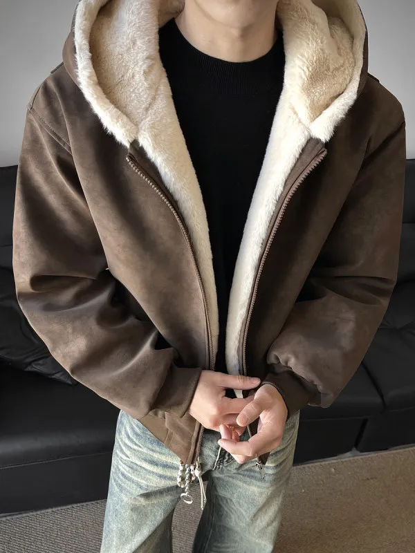 

Утепленная хлопковая куртка с капюшоном и меховым воротником, зимнее пальто унисекс с принтом Mountain Eagle, повседневная куртка