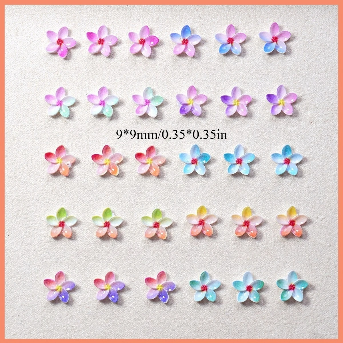 50/100Pcs, Colorful Five-petal Flower, Cartoon Cute Flower, Nail Accessories, Resin Diamond, DIY Flower Wearing Nail Accessories
