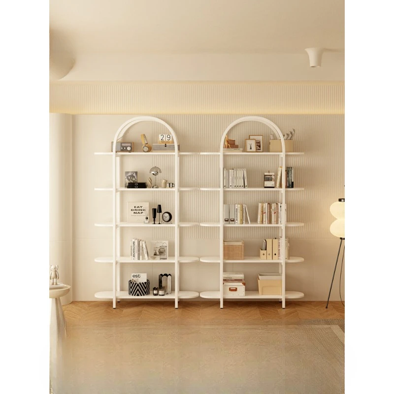 Cream style bookshelf multi-layer free combination children's bookcase wall-to-wall figure storage shelf