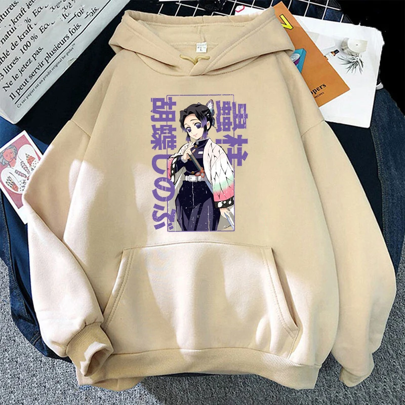 Funny Anime Kochou Shinobu Print Hoodie Fashion Women Men Casual Tops Pullover Hoodies Ladies Sweatshirt