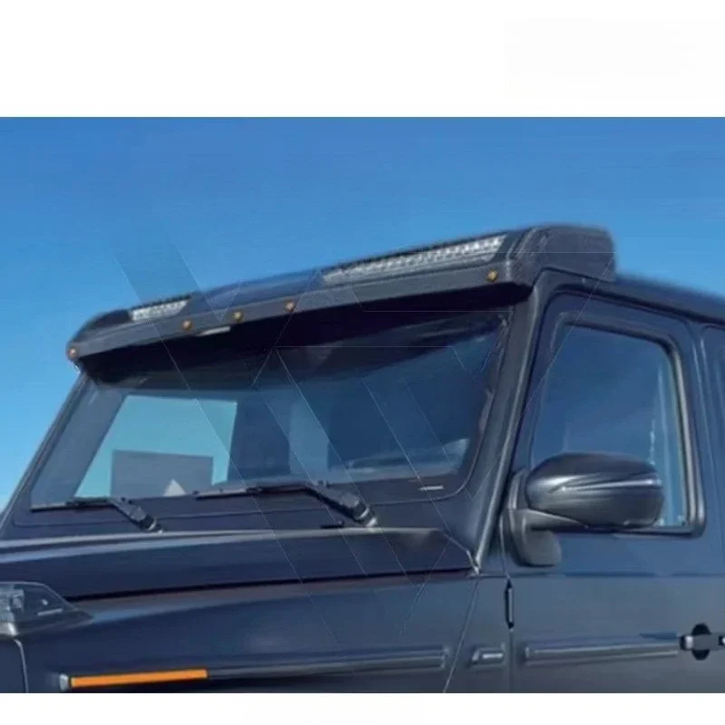 Dry Carbon Fiber Roof Spoiler With Round Lights for W464 G63 G500 2019-2024 Carbon Wing