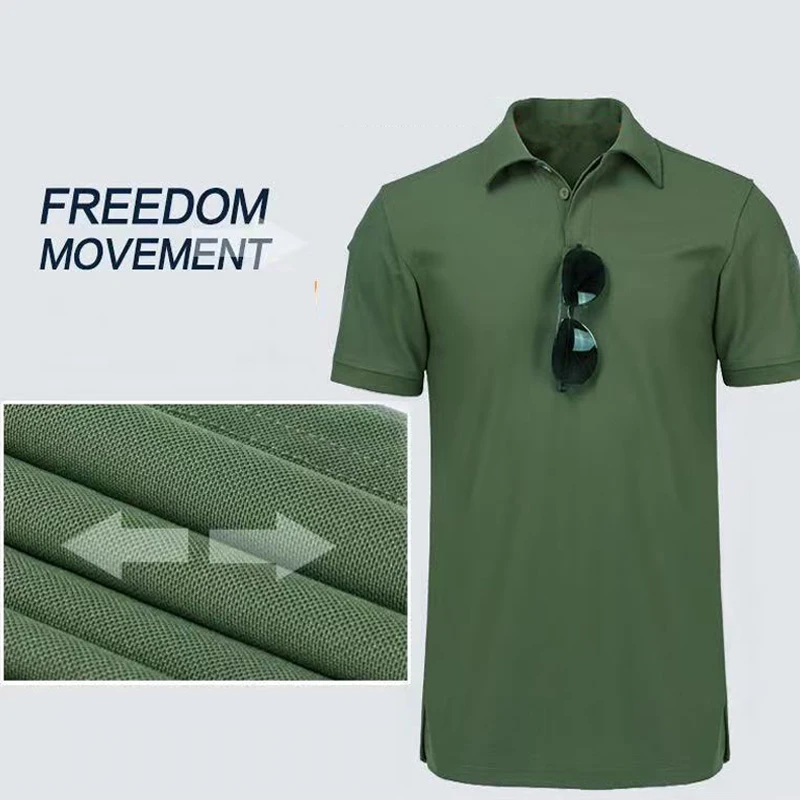 Men's Summer Tactical Sport Military Shirt Quicky Dry Combat Breathable Elastic Pullerover Hiking Camping Climbing Tops Tees image 5