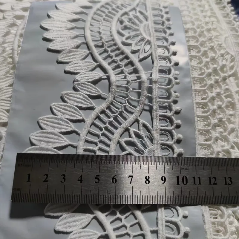 5.5cm/10CM Width Embroidered Lotus Black White Floral Lace Ribbon for Bridal Lace DIY Sewing Material for Dress Decoration