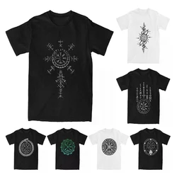 Men's T-Shirts Retro Viking Symbol Compass Vegvisir Nordic Rune Celtic Leisure Tees Magic Symbol T Shirts Clothes Gift Idea