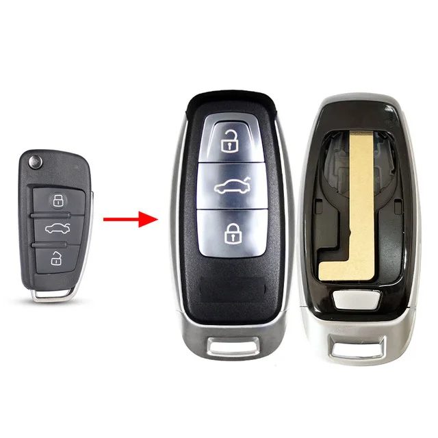 KEYECU 3 Tasten Verbesserte Modifizierte Smart Remote Key Shell Fall Fob Für Audi A1 A3 A4 A6 A8 Q2 Q3 Q5 Q7 R3 RS3 RS5 S1 TT