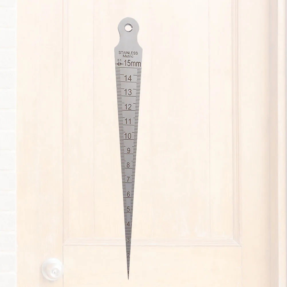 เครื่องมือวัดงานเชื่อมแบบเทเปอร์ เมตริก 0-15 มม. สีเงิน แบบบาง ตัวเลขชัดเจน อ่านง่าย
