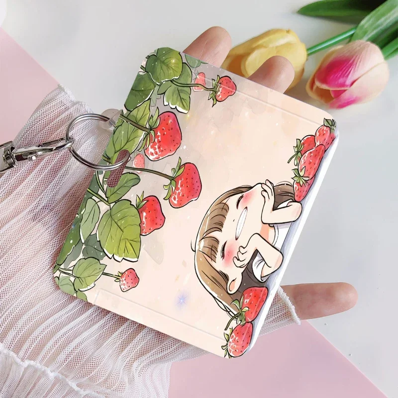 Cartoon Cute Student Campus Card Set Bus Food Card z chowanym sznurkiem sprężynowym Kpop Idol Card Collect Organizer Stationery Ect.