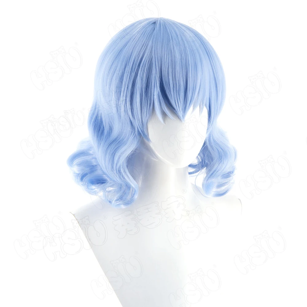 Game Touhou Project Remilia Scarlet cosplay Wig 40CM short blue hair Synthetic Wig+Wig cap Party Halloween Wig