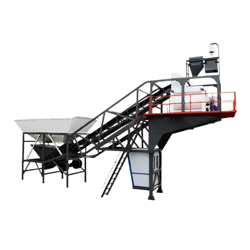 Planta Mezcladora de Concreto Móvil, Compacta, Automática y Portátil, con Silo, Hormigonera, Exportación Directa de Fábrica