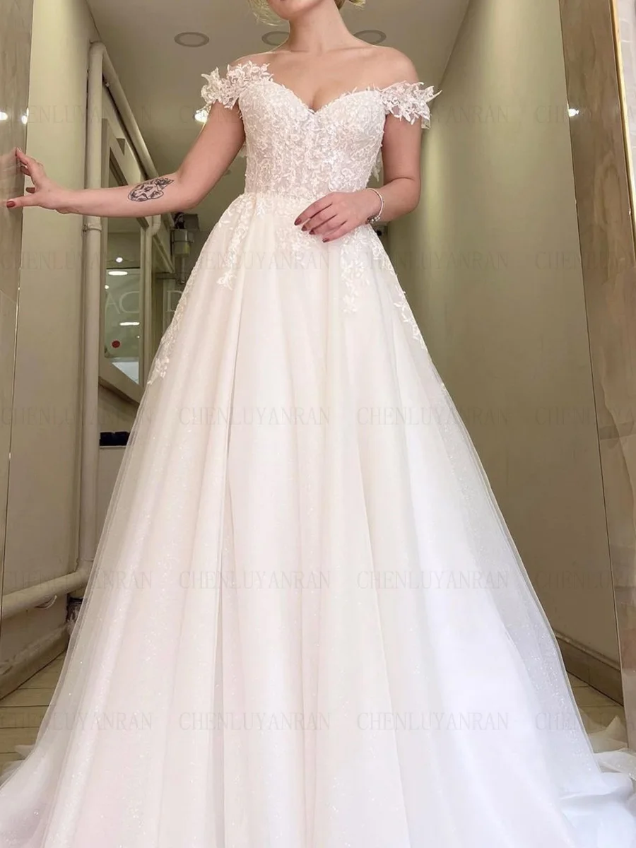 Bohemen Prinses Trouwjurken Lieverd Lange Bruid Jurken A-Lijn Applique Elegante Sexy Jurk Voor Vrouwen 2023 Robe De Mariée