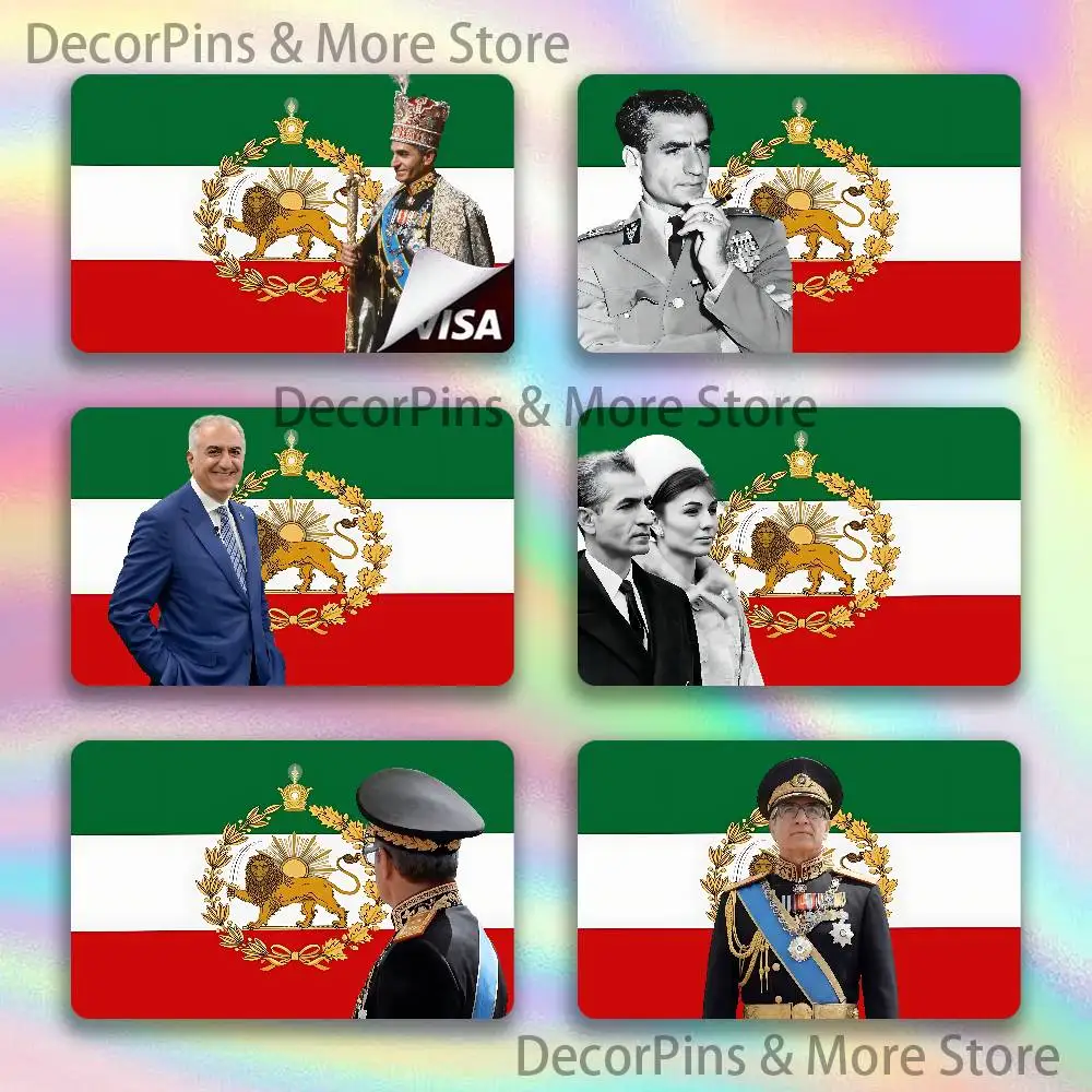 

Iran Flag Mohammad Reza Pahlavi Stickers Credit Visa Debit Bank Charge Card Bus Metro Waterproof Sticker Decal Decoration