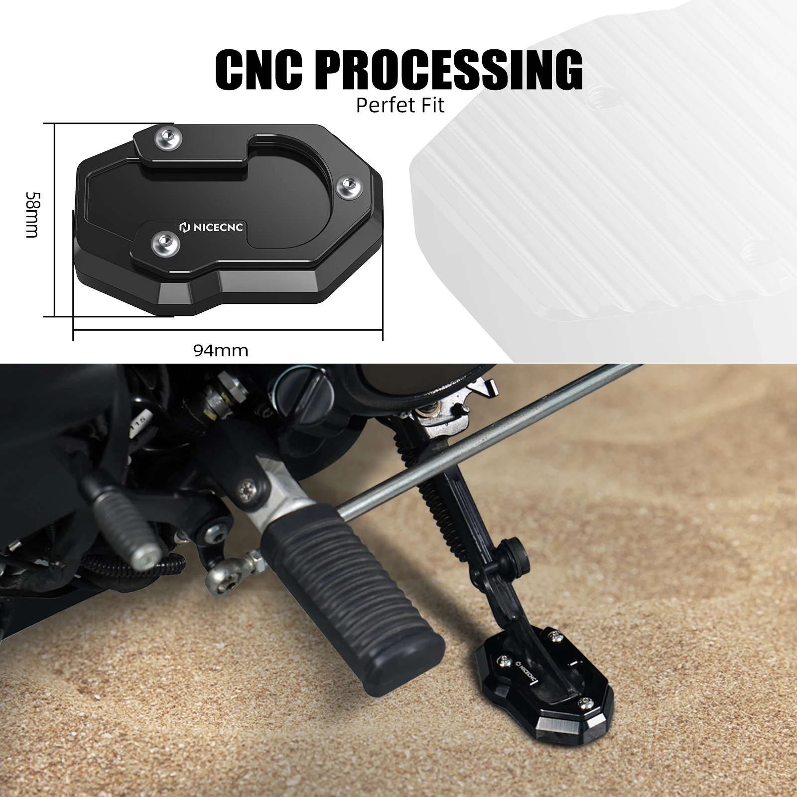 For Harley 2021-2024 Sportster S RH1250S Kickstand Side Stand Extension Pad RH 1250 S RH1250 S RH 1250S 2021 2022 2023 2024 - Image 3