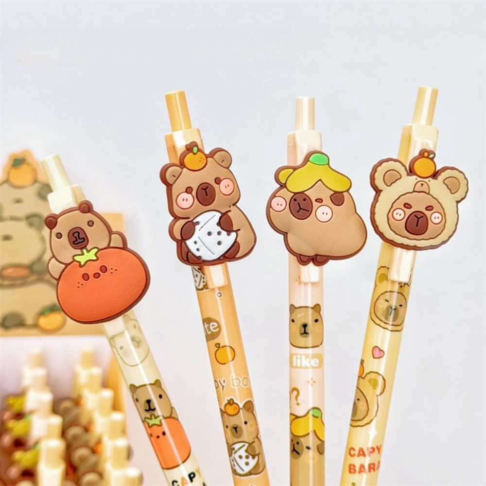 Lápiz mecánico Happy Capybara, lápices japoneses bonitos para escribir, papelería, escuela, suministros de oficina, regalo, 0,5mm, 4 unidades por