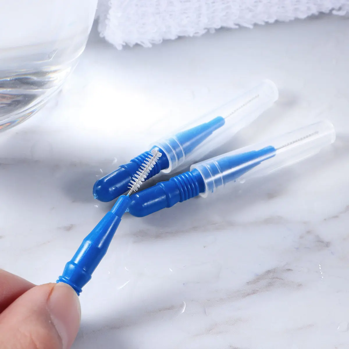 50Pcs Interdental Brush Nylon Coated Wire Dental Orthodontic Oral Care Toothpick to Clean Plaque Massage Gums Prevent Tooth