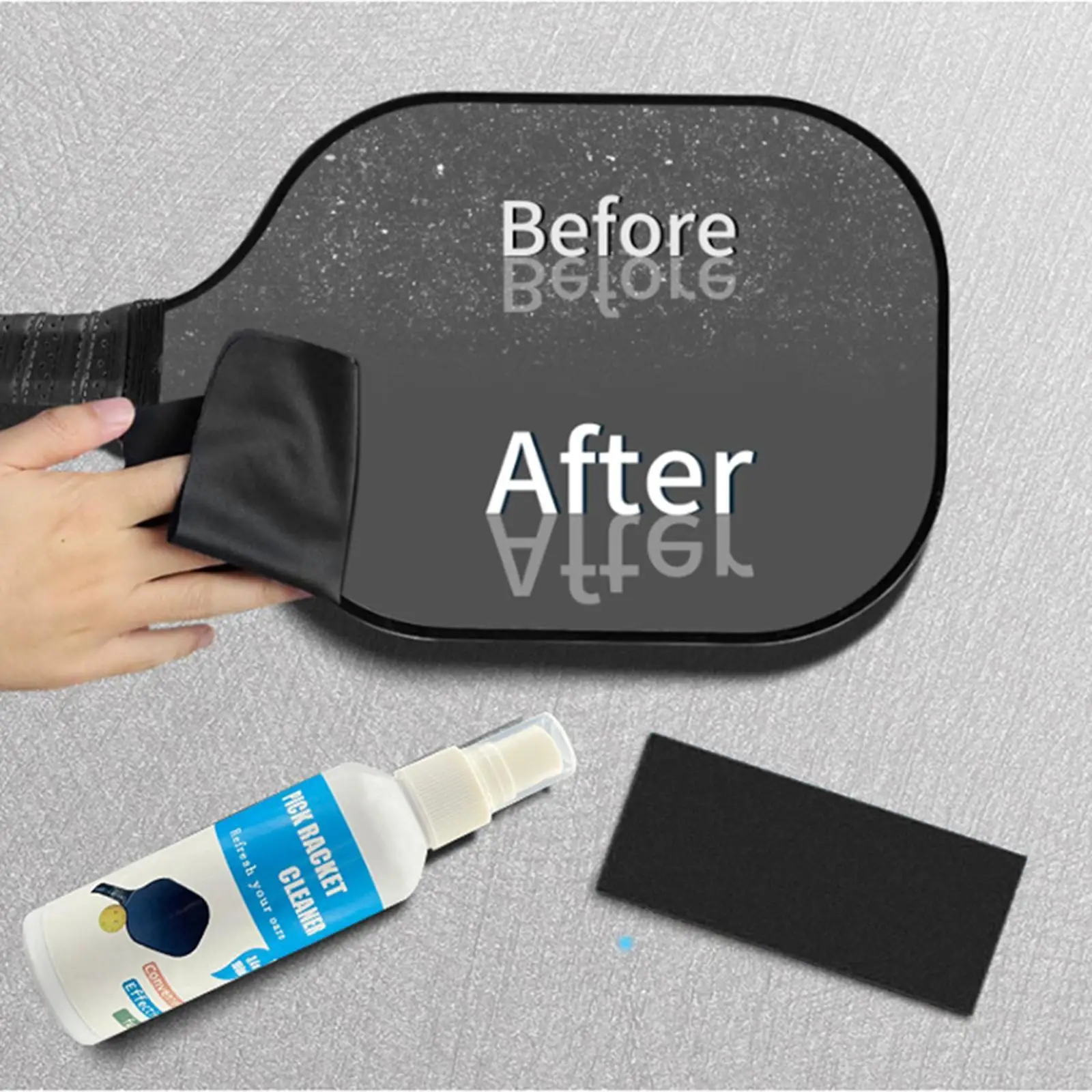 

Pickleball Paddle Cleaning Spray Effortless Residue Removal with Eraser