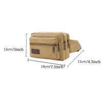 Canvas Waist Bag Outdoor Sports Multifunctional Male Waist Pack High Quality Durable High-capacity Bags Portable Phone Purse 6