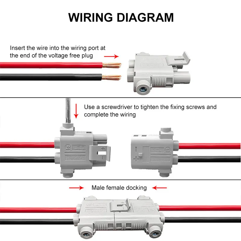 100A Male Female Connector for Parking Air Conditioning Waterproof High Current Truck Anti Detachment Charging Power Head Plug