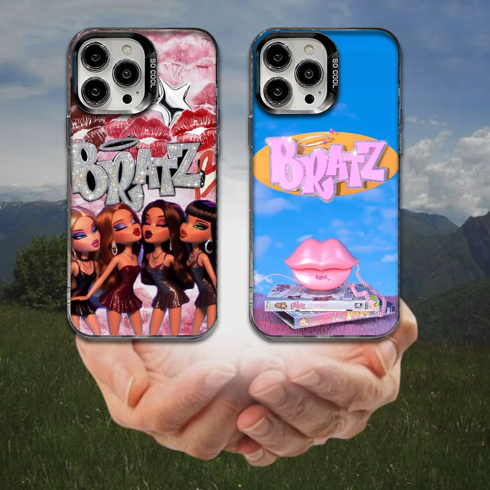 

Fashion B-BratzS Doll Phone Case For iPhone 16,15,14,13,12,11,8,7,Pro,Max,Plus,Mini,XS,SE Anti Fall Black Matte Hard