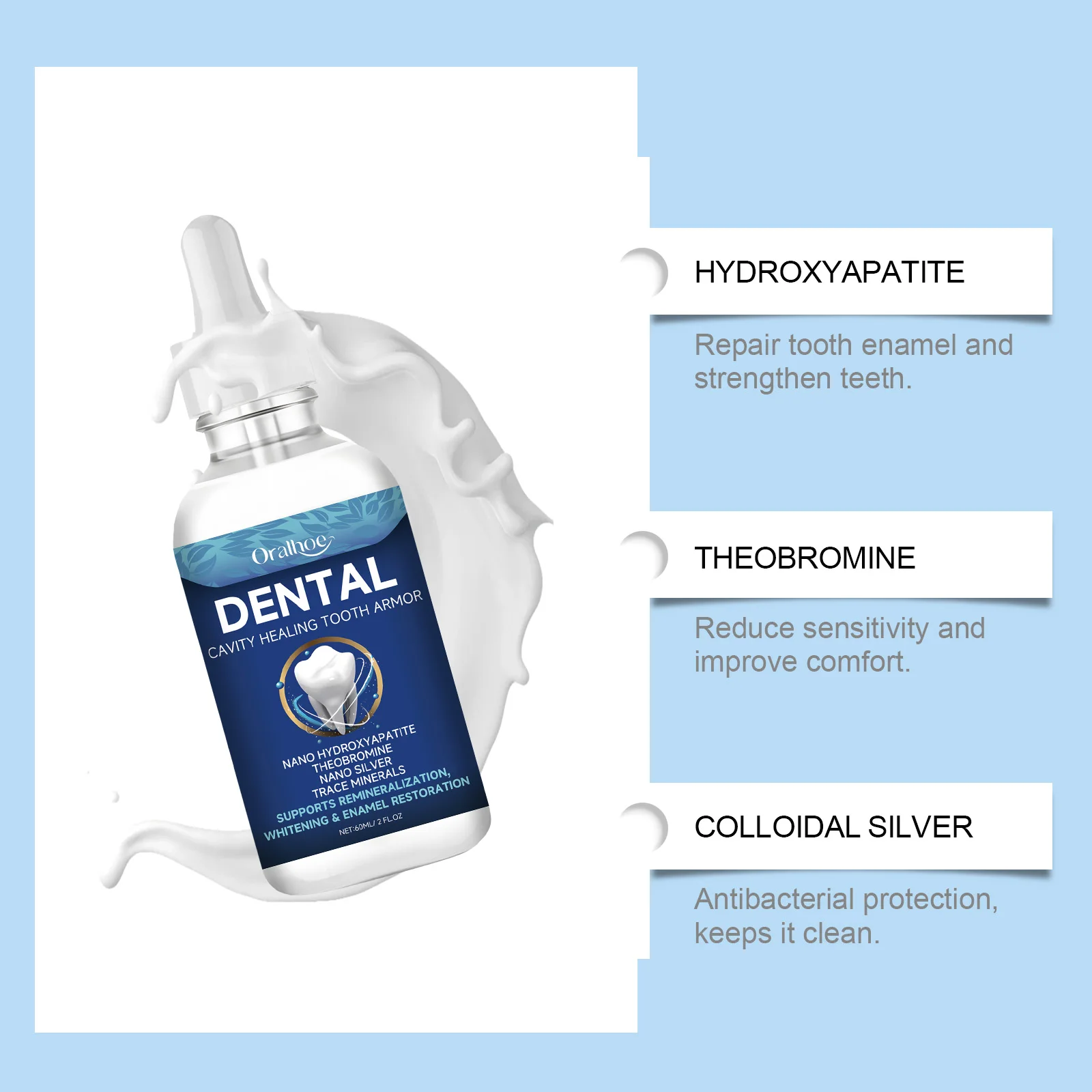 Dental Care Oral Hygiene Serum Deep Cleaning Tooth Stain Remover Breath Freshener Strengthening Enamel Care Liquid Soothing Sensitive Teeth Gum Essence