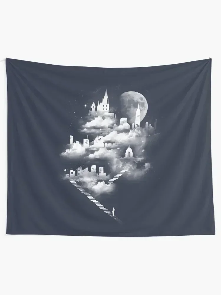 Stairway to Heaven - Dark Blue Tapestry Decorations For Room Room Aesthetic Tapestry