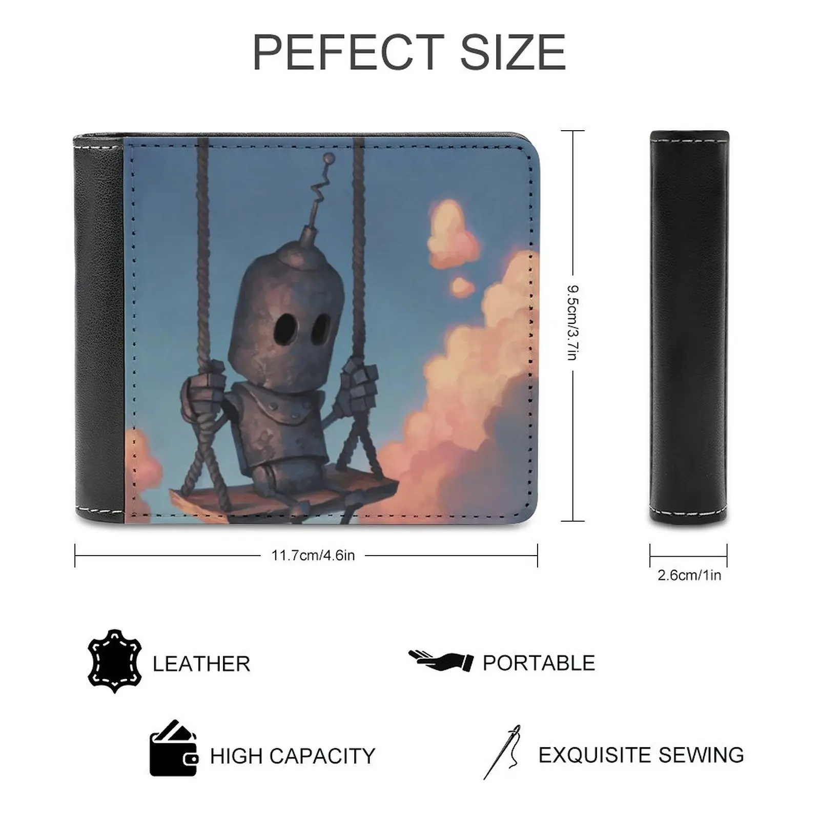 Cats On A Lattice-Black Men's Wallet Leisure Travel Lightweight Portable Wallets Short Style Male Purse Cute Pattern Animals