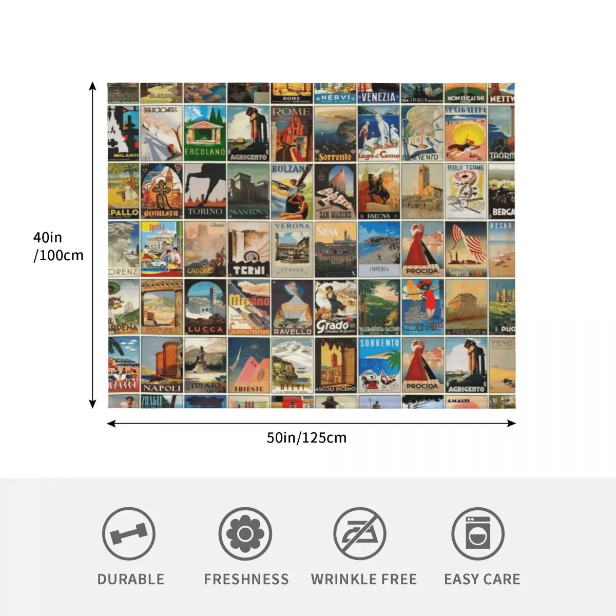 Италия, туристические плакаты, пледы, пляжный диван, фланелевые летние постельные принадлежности, одеяла