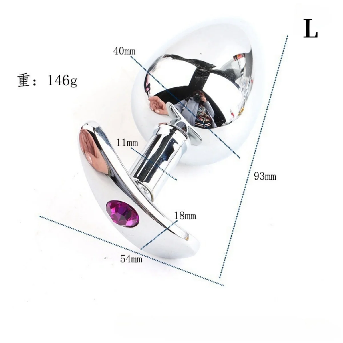 crescent metal anchor base male and female anal plug couple sex toys stainless steel adult butt plug masturbator anal trainer - view 5