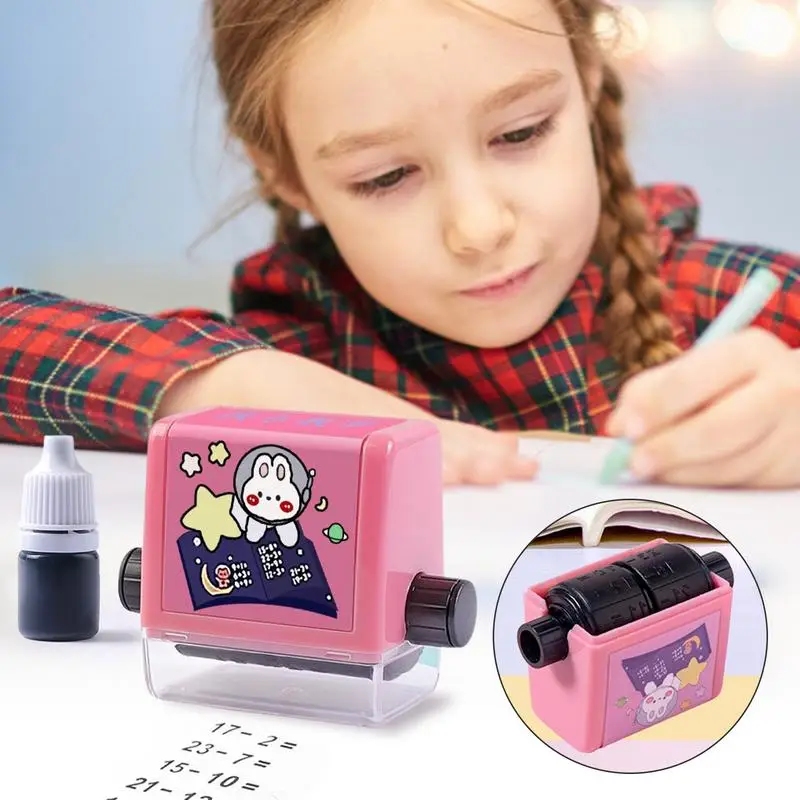 Number Rolling Stamp Addition And Subtraction Question Stamp Within 100 Teaching Math Practice Questions For Preschool