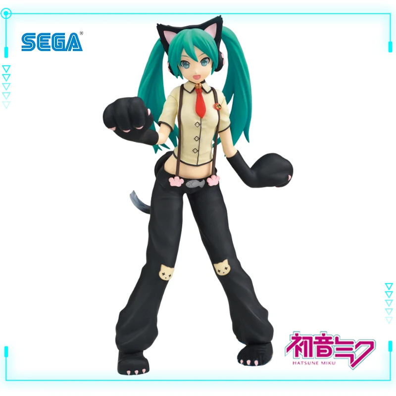 SEGA Original Genuine Project DIVA Arcade Future Tone Hatsune Miku SPM Figure Nyanko Ver 23cm Collections Model Figure Toys Gift