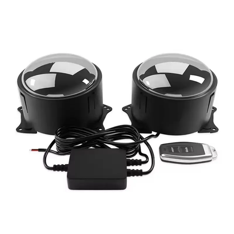 

A54P-Dynamic LED Car Headlights Assembly 2 In 1 Devil Eye Decoration Fog Lamp Lighting Remote Control Auto Retrofit 12-36V