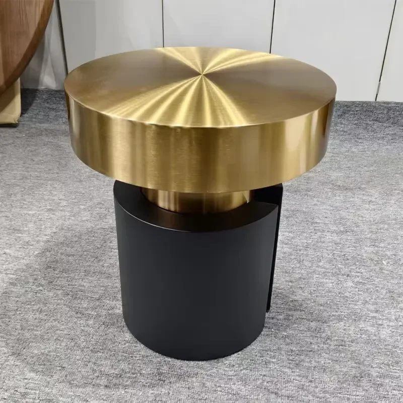 Modern Minimalist Light-Luxury Sofa Side Table; Stainless Steel Corner Table; Small Apartment Coffee Table for Hotel Homestay