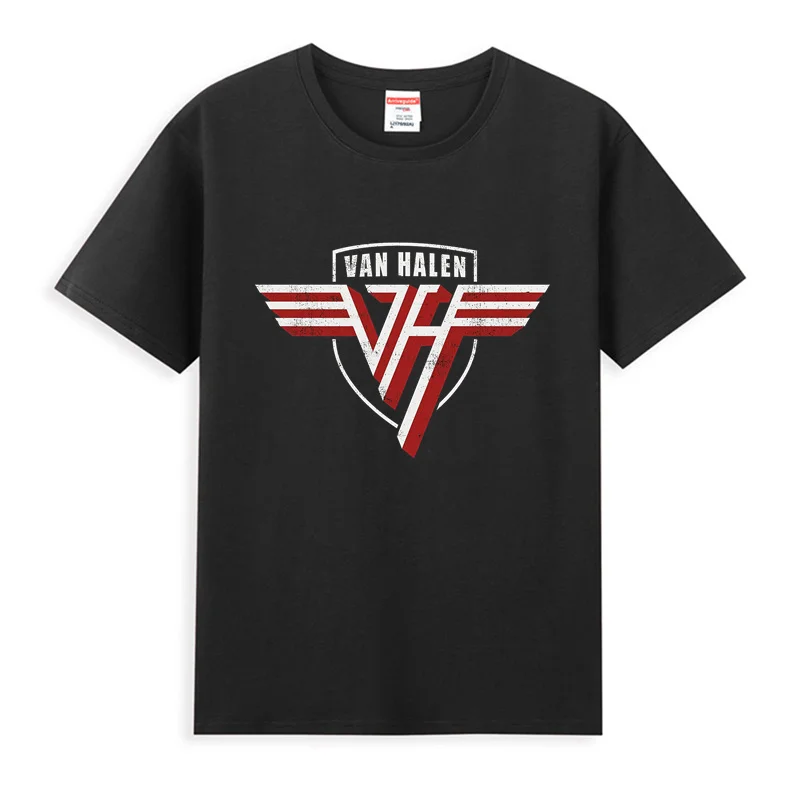 2024 Van Halen Printed T-Shirt Men Casusl Streetwear Rock Band Tshirt Fashion High Quality 100% Cotton Casual Shirt Tops