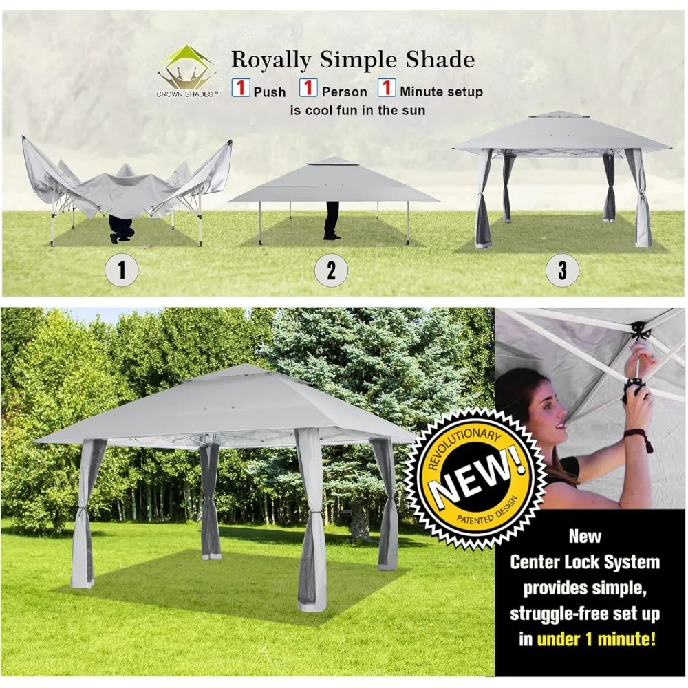 13x13 Pop Up Gazebo, Canopy Tent, Gazebos on Clearance - Outdoor Gazebo for Backyard & Patio Furniture