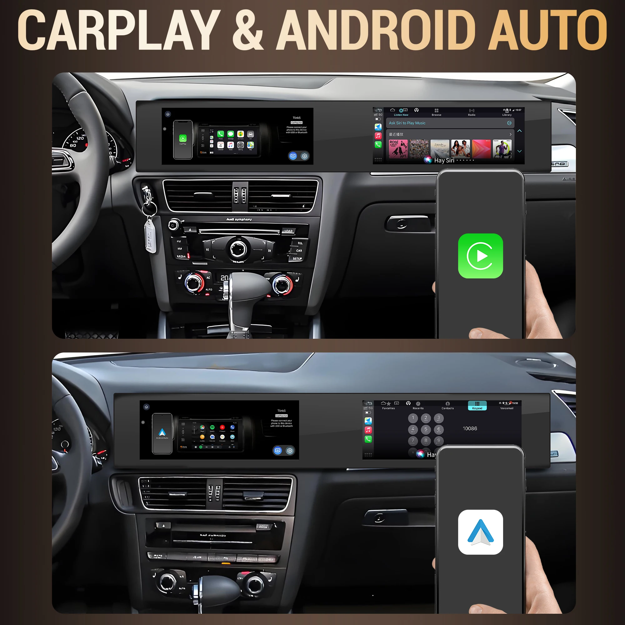 21 بوصة لأودي Q5 2009-2017 راديو أندرويد لاسلكي أبل بلوتوث Carplay الوسائط المتعددة شاشة تعمل باللمس ستيريو