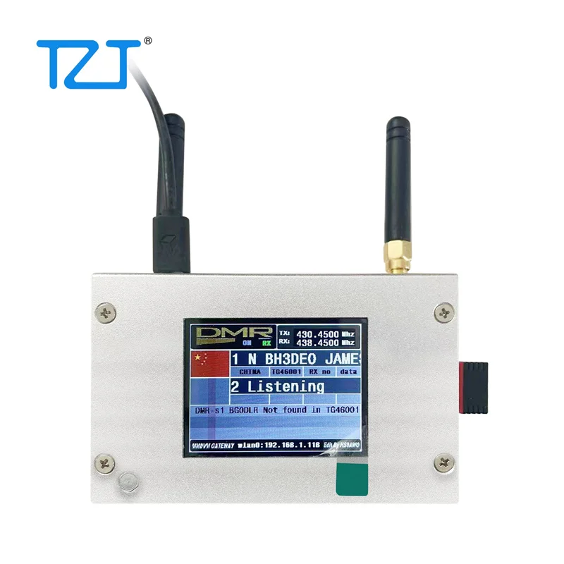 TZT Duplex MMDVM Hotspot w/ Aluminum Alloy Shell Color Display Screen Supporting For C4FM/DMR/DSTAR P25