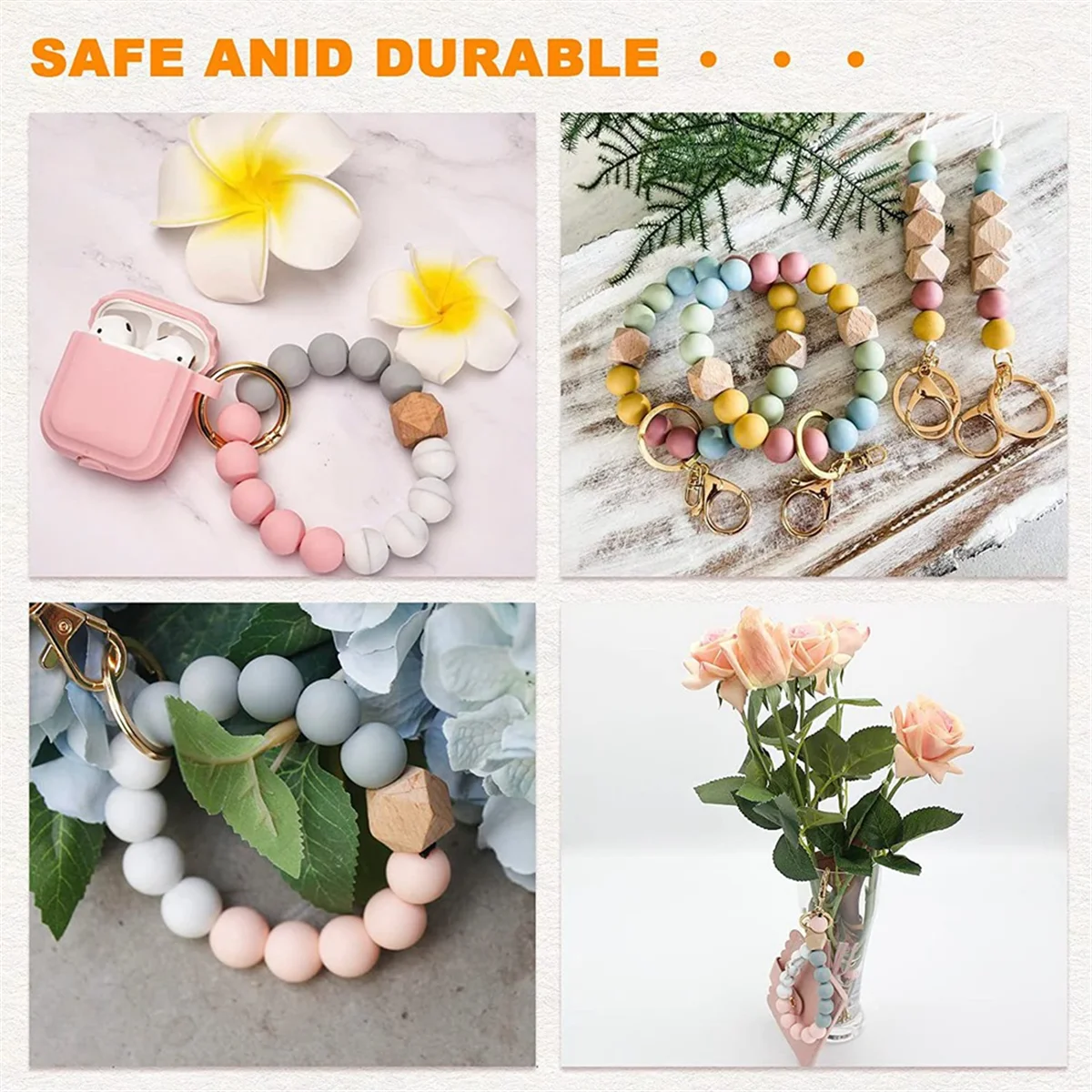 

Универсальные силиконовые бусины, 120 силиконовых бусин для изготовления брелоков