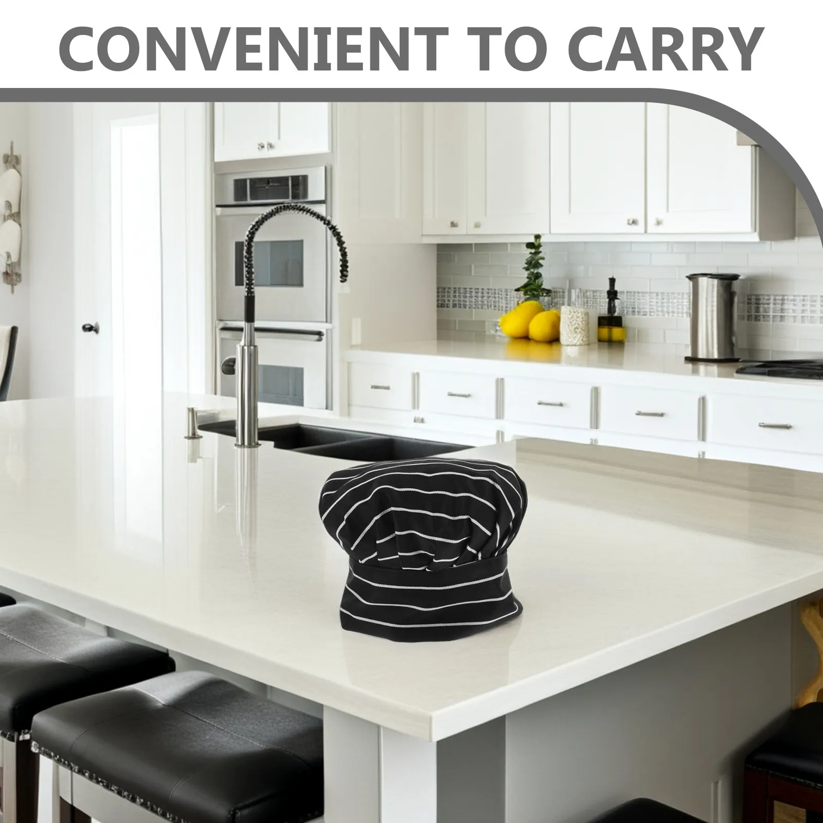 Professional Pleated Chef Hat White Mushroom Style Kitchen Baker Cap for Hotel Staff Breathable Cotton Cooking Hat for Adults