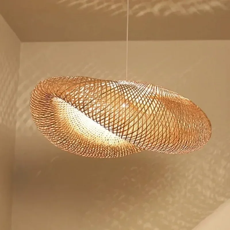 Creative New Chinese Style Bamboo Pendant Lamps Garden Restaurant Cafe Bar Lounge Lighting Decorative Lamp